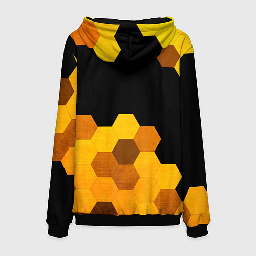 Мужская толстовка Palworld - gold gradient посередине / 3D-Черный – фото 2