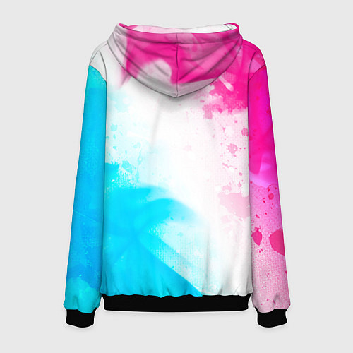Мужская толстовка Palworld neon gradient style вертикально / 3D-Черный – фото 2