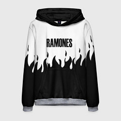 Толстовка-худи мужская Ramones fire black rock, цвет: 3D-меланж