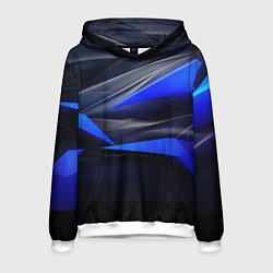 Мужская толстовка Black and blue abstract background sport style