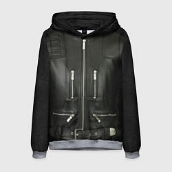 Толстовка-худи мужская Terminator first - leather jacket, цвет: 3D-меланж
