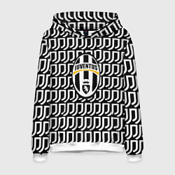Толстовка-худи мужская Juventus pattern fc, цвет: 3D-белый