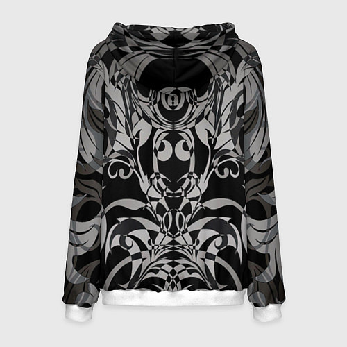 Мужская толстовка Серые паттерны / 3D-Белый – фото 2