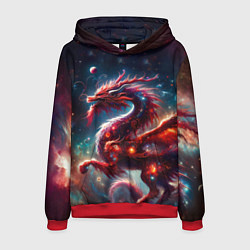 Толстовка-худи мужская Красный космический дракон, цвет: 3D-красный
