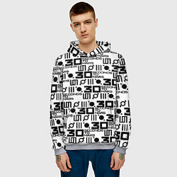 Толстовка-худи мужская Thirty Seconds to Mars pattern rock, цвет: 3D-меланж — фото 2