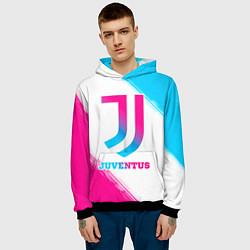 Толстовка-худи мужская Juventus neon gradient style, цвет: 3D-черный — фото 2