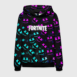 Толстовка-худи мужская Marshmello neon fortnite, цвет: 3D-черный