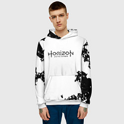 Толстовка-худи мужская Horizon: Zero Dawn текстура, цвет: 3D-белый — фото 2