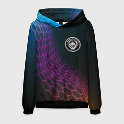 Толстовка-худи мужская Manchester City футбольная сетка, цвет: 3D-черный