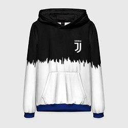 Толстовка-худи мужская Juventus белый огонь текстура, цвет: 3D-синий