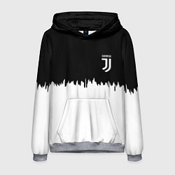 Толстовка-худи мужская Juventus белый огонь текстура, цвет: 3D-меланж