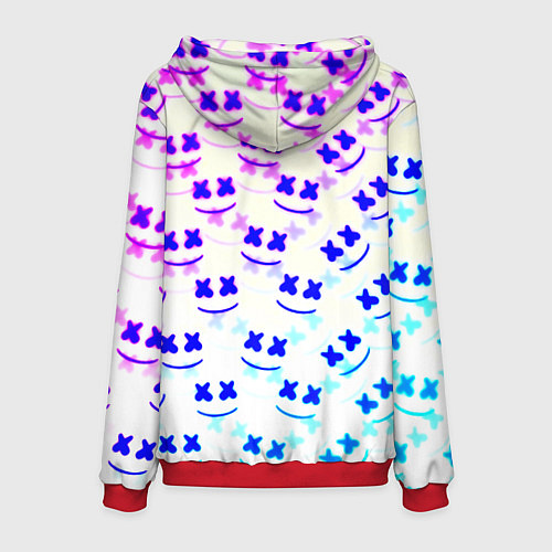 Мужская толстовка Marshmello pattern neon / 3D-Красный – фото 2