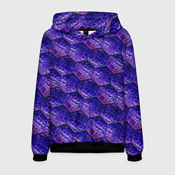 Толстовка-худи мужская Сине-фиолетовая стеклянная мозаика, цвет: 3D-черный