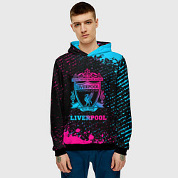 Толстовка-худи мужская Liverpool - neon gradient, цвет: 3D-черный — фото 2