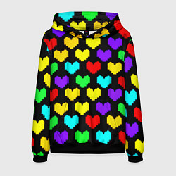 Толстовка-худи мужская Undertale heart pattern, цвет: 3D-черный