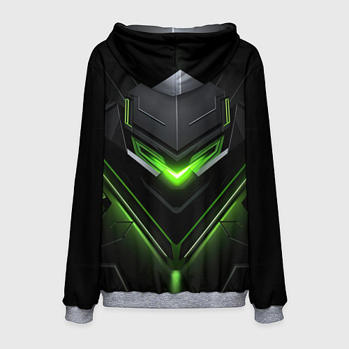 Мужская толстовка Green and black abstract style / 3D-Меланж – фото 2