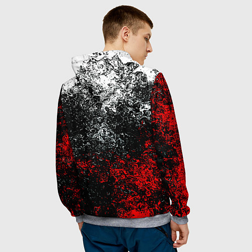 Мужская толстовка Россия имперская брызги красок / 3D-Меланж – фото 4