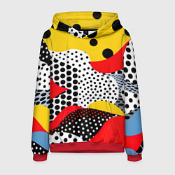 Толстовка-худи мужская Вихревая иллюзия, цвет: 3D-красный