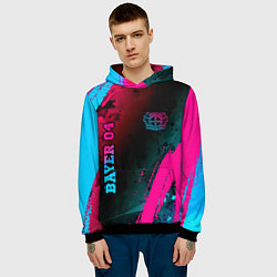 Толстовка-худи мужская Bayer 04 - neon gradient вертикально, цвет: 3D-черный — фото 2