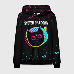 Толстовка-худи мужская System of a Down - rock star cat, цвет: 3D-черный