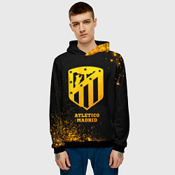 Толстовка-худи мужская Atletico Madrid - gold gradient, цвет: 3D-черный — фото 2