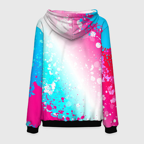 Мужская толстовка Club Brugge neon gradient style вертикально / 3D-Черный – фото 2