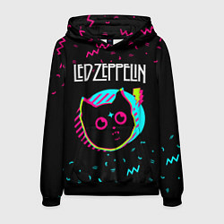 Толстовка-худи мужская Led Zeppelin - rock star cat, цвет: 3D-черный