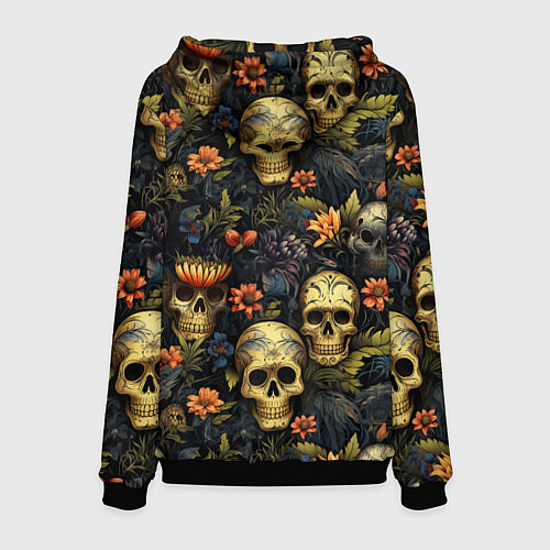 Мужская толстовка Осень и черепа / 3D-Черный – фото 2