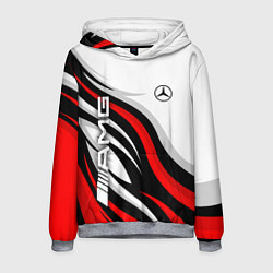Мужская толстовка Mercedes benz AMG - белый с красным