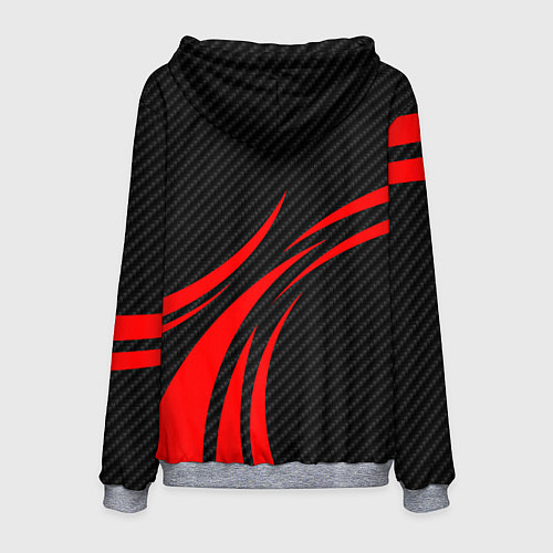 Мужская толстовка GTR Nissan - Carbon and red / 3D-Меланж – фото 2