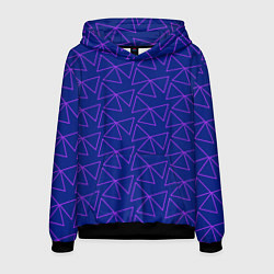 Толстовка-худи мужская Паттерн из контурных треугольников, цвет: 3D-черный