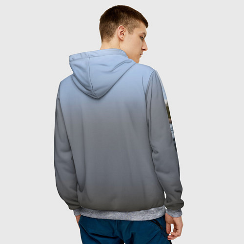 Мужская толстовка Выдра смотрит из воды / 3D-Меланж – фото 4