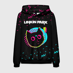Толстовка-худи мужская Linkin Park - rock star cat, цвет: 3D-черный