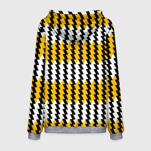 Мужская толстовка Вертикальные жёлто-белые полосы / 3D-Меланж – фото 2
