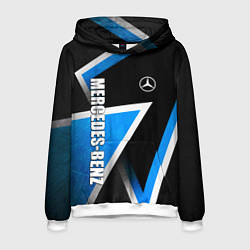 Толстовка-худи мужская Mercedes - blue metal, цвет: 3D-белый