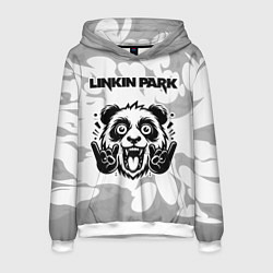 Мужская толстовка Linkin Park рок панда на светлом фоне