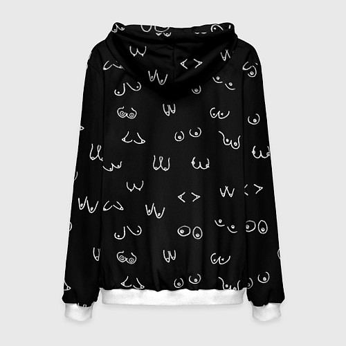 Мужская толстовка Мультяшные груди / 3D-Белый – фото 2