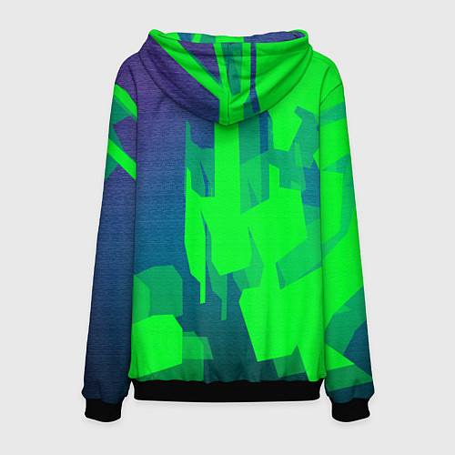 Мужская толстовка Зеленый фиолет / 3D-Черный – фото 2