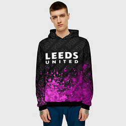 Толстовка-худи мужская Leeds United pro football посередине, цвет: 3D-черный — фото 2
