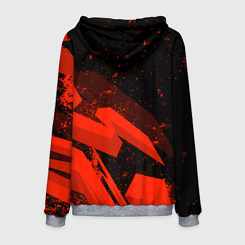 Мужская толстовка Великая отечественная - красная абстракция / 3D-Меланж – фото 2