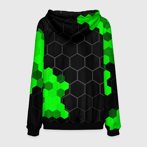 Мужская толстовка FAW green sport hexagon / 3D-Черный – фото 2