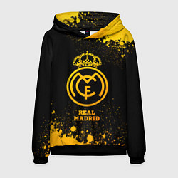 Толстовка-худи мужская Real Madrid - gold gradient, цвет: 3D-черный