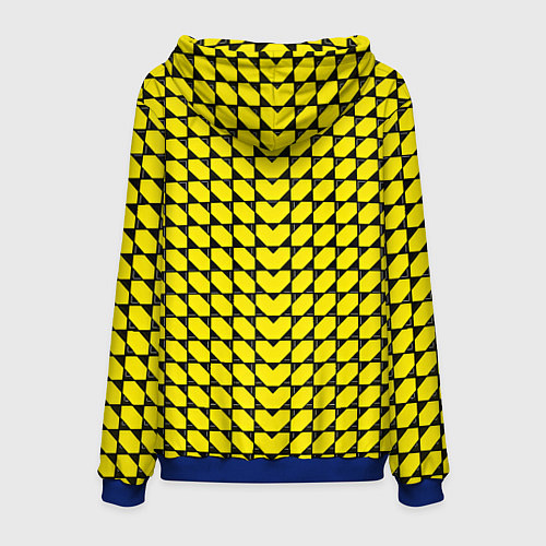 Мужская толстовка Жёлтые лепестки шестиугольники / 3D-Синий – фото 2