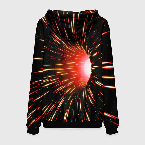 Мужская толстовка Червоточина - огненные лучи / 3D-Черный – фото 2
