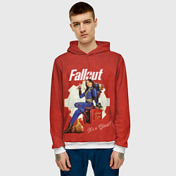 Толстовка-худи мужская Fallout - Lucy, цвет: 3D-белый — фото 2