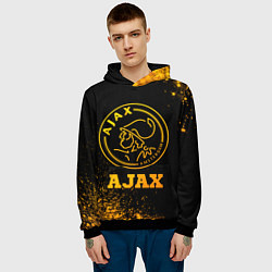 Толстовка-худи мужская Ajax - gold gradient, цвет: 3D-черный — фото 2