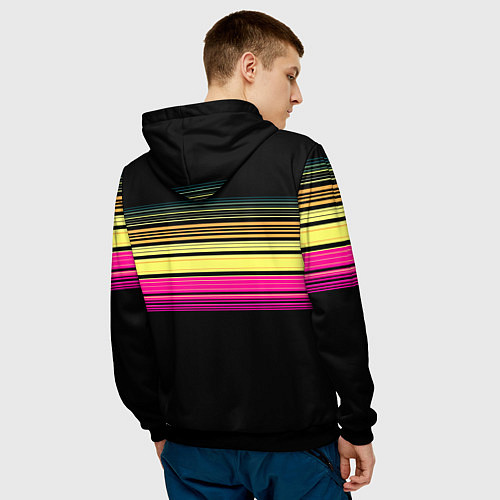 Мужская толстовка Cyber skull - ai art fantasy / 3D-Черный – фото 4