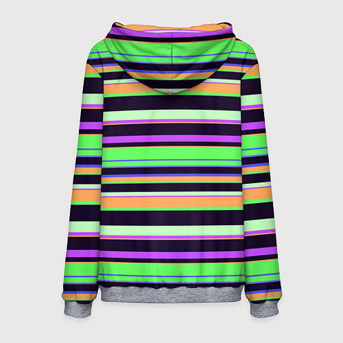 Мужская толстовка Зелёно-фиолетовый полосатый / 3D-Меланж – фото 2