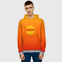 Толстовка-худи мужская Orange sunshine reggae, цвет: 3D-меланж — фото 2