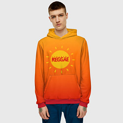 Толстовка-худи мужская Orange sunshine reggae, цвет: 3D-красный — фото 2